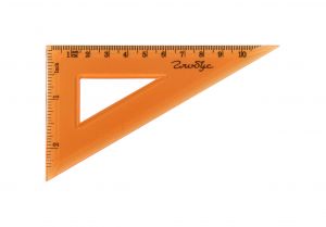 Треугольник пластиковый 12 см, катет 30 градусов (оранжевый)