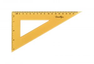 Треугольник пластиковый 20 см, катет 30 градусов (оранжевый)