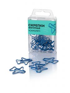 Скрепки - самолет 28 мм 12 шт. (синие)