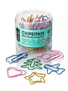 Скрепки - фигурные 28-45 мм 42 шт. (ассорти)