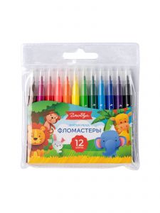 Фломастеры смываемые, детские 12 цветов