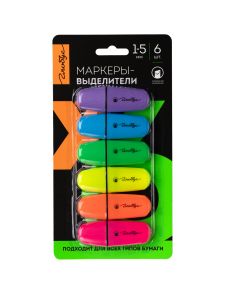 Набор маркеров-выделителей, 1-5 мм, 6 цветов, европодвес